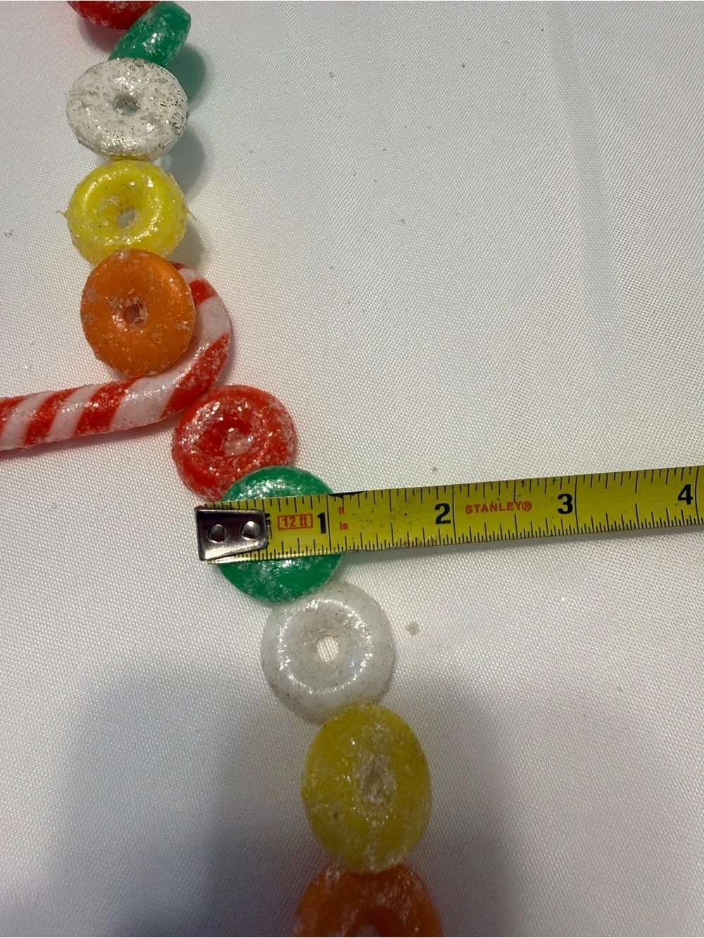 2-Vintage Christmas candy blow mold sugared garland. 9' 1/new 1/used